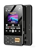 128GB MP3 Player with Bluetooth 5.3, AGXOV Music Player with Built-in HD Speaker, FM Radio, Voice Recorder, HiFi Sound, E-Book, Earphones Included