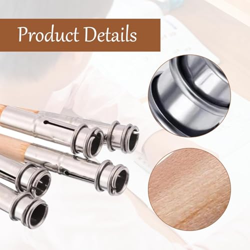 12 Stück Bleistiftverlängerung,Stiftverlängerung set,Doppelkopf verstellbar Stiftverlängerung,Holz Bleistift Extender,Für Wachsmalstifte Zeichenstift Werkzeug,Schulbürobedarf,Augenbrauen Make up