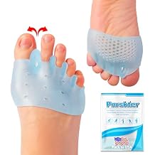 Toe Spacers & Metatarsal Pads 6PCS, Breathable Ball of Foot Cushions, Gel Toe Separator, Relief Foot and Bunion Pain, Plantar Fasciitis, Mortons Neuroma, Blisters, Diabetic Feet, Hammer Toe