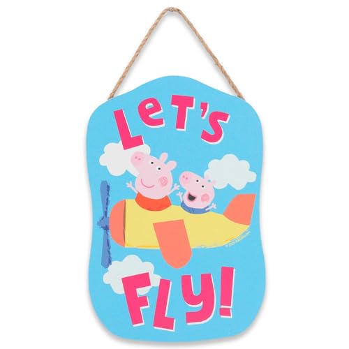 Hasbro Peppa Pig Let’s Fly! Hanging Wood Sign