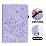 Succtopy Etui ze skóry PU do iPad 10,2 cala 2021/2020/2019 (Model: 9/8/7 generacji) z funkcją stojaka, ochrona przed wstrząsami, etui z uchwytem na długopis do iPada 9/8/7 generacji, fioletowe
