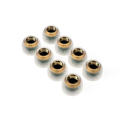 Image of TANGZU Tang Sancai Noble Earbud Tips, Brass IEM Ear Plugs, Replaceable Liquid Silicone Medical Grade Hypoallergic Wide Bore Eartips, Optional XS /S /M /L Size for in Ear Earphones (M- 4 Pairs)