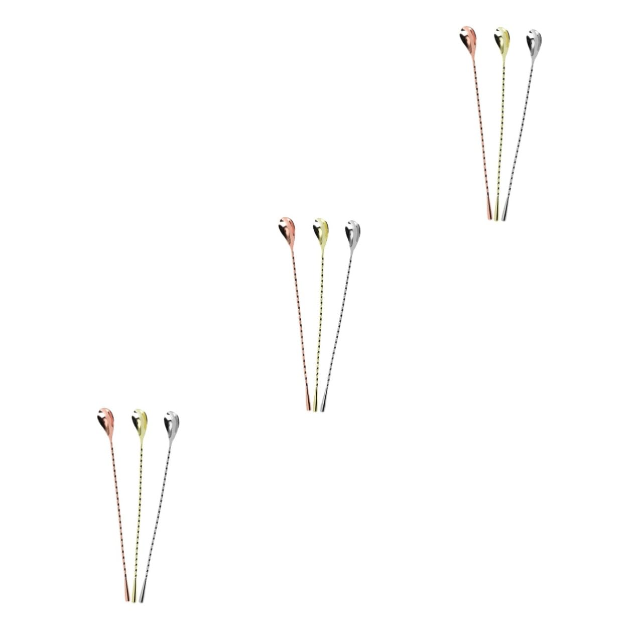 TOPBATHY 9 Pz Cucchiaio Per Mescolare in Acciaio Inossidabile Cucchiaio Di Metallo Agitatore Per Bevande Cucchiai Da Portata in Acciaio Inossidabile Bere Goccia D'acqua Da