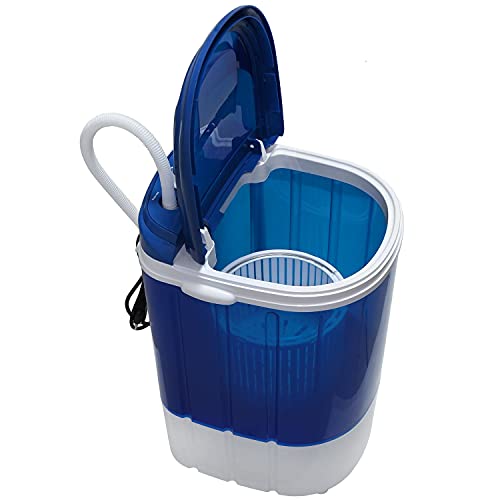 XKMT- Blue Mini Portable Washer Compact Washing Machine With Spinner, 3Kg Capacity, Timer Control, Laundry Appliances Home Apartment Traveling RV [P/N: ET-HOME007-BLUE]
