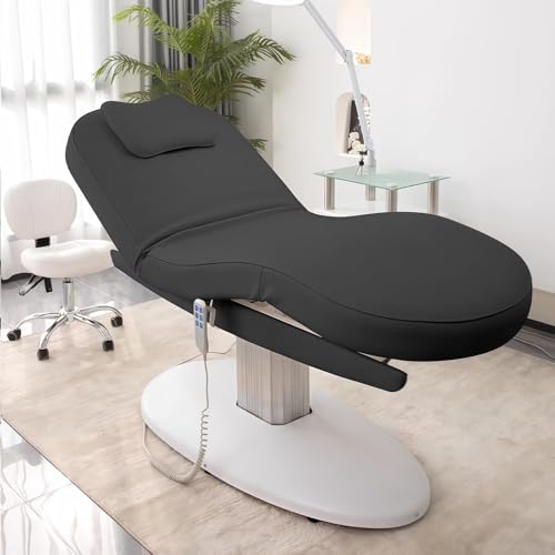 Larnavo Electric Massage Table with Black Minimalist Oval Design, Lash