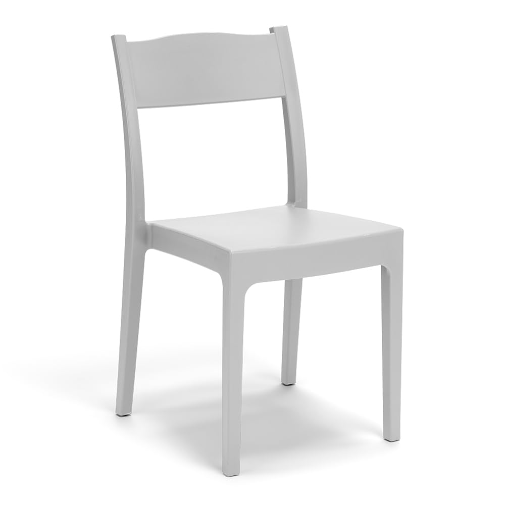 REDÒKASA Set 4 sedie in polipropilene VESTA, impilabile, resistente ai raggi UV, design moderno, ideale per sala da pranzo, cucina, sala d’attesa, bar, ristoranti o giardino (Bianco, 4)