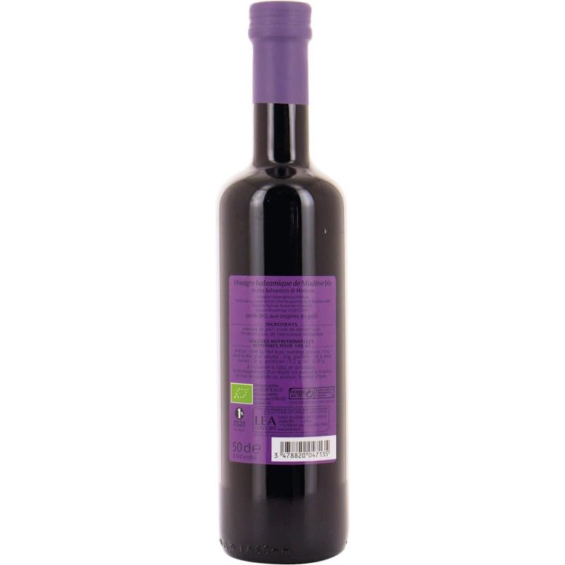Vinaigre Balsamique de Modène Bio - Saveur authentique, 500ml - Marque JARDIN BIO ETIC | Epicerie Sucrée, Diététique - Booster de Saveurs et Sain - Le Lot De 3