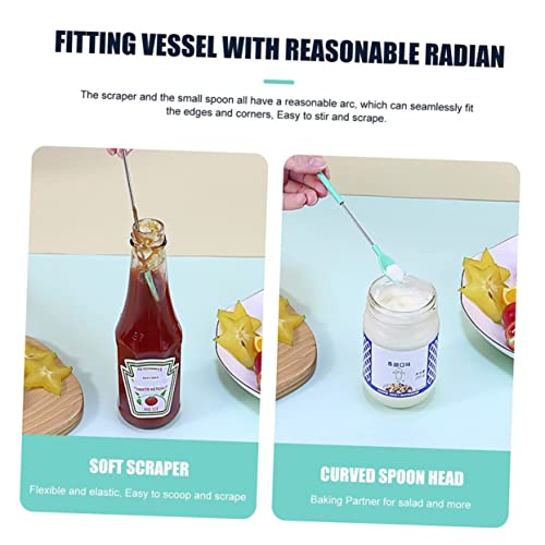 Mini spatule rétractable silicone Cabilock | Set de 4 grattoirs à crème dessert