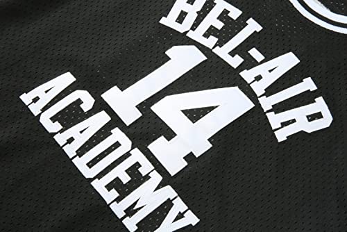 Shajunqi Youth #14The Fresh Prince Of Bel Air Academy, For Kids Men's Basketball Jersey, Comfortable Embroidery Sports Shirts Black Xs #TOP5