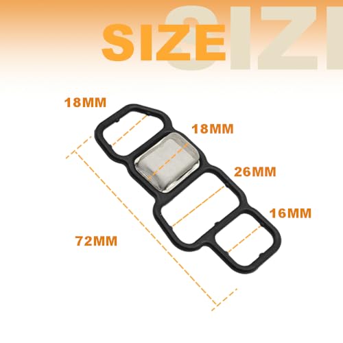 Image of Head Cylinder Solenoid Valve Gasket Set Replacement Compatible with Honda Accord Odyssey Pilot 15826-RNA-A01 91319-PAA-A01 917-174