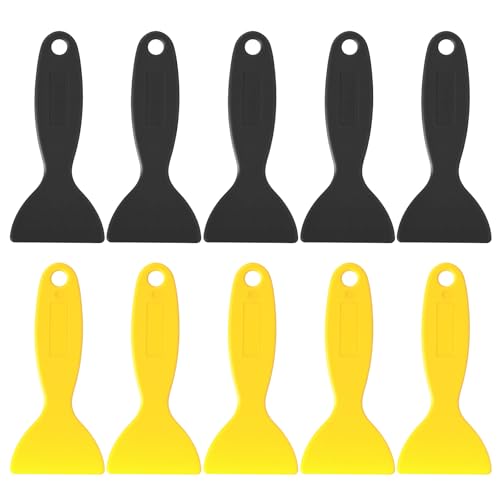 10 espátulas de plástico para masilla de 2.3 pulgadas, herramienta de raspador de calcomanías de resina flexible, espátula para quitar burbujas de aire, espátula de pintura para salpicaduras