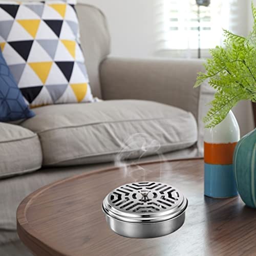 Fengzhao Mosquito Coil Holder Stainless Steel Coil Incense Burner Portable Mosquito Spiral Holder Box Sandalwood Incense Stick Holder Fireproof Incense Holder,2Pcs #TOP6