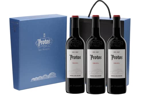 Protos Crianza, Estuche Vino Tinto 100% tempranillo, D.O. Ribera del Duero - 3 botellas x 750ml