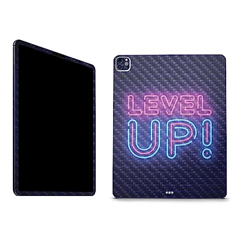 Image of MightySkins Carbon Fiber Skin Compatible with Apple iPad Pro 12.9 inch M2 6th Gen (2022) Full Wrap Kit - Level Up | Protective, Durable Textured Carbon Fiber Finish | Easy to Apply | Made in The USA