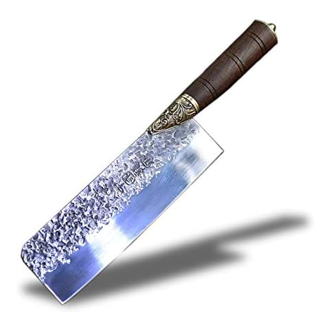 Cleaver Knife,Meat Cleaver Light kitchen knife Longquan hand forged slicing knife old retro household kitchen knife (Color : A) Cover