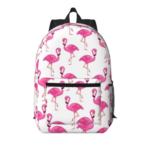 Sac à dos d'école léger anti-fatigue EdWal motif flamant rose avec poche