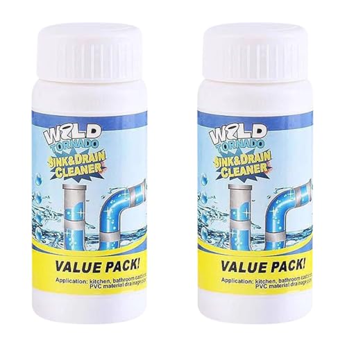 Powerful Sink & Drain Cleaner, Pipe Dredge Deodorant, Sink and Drain Cleaner Powder, Wild sinks and Drains Cleaners, Wild Pipe Cleaners for Toilet Kitchen Bathroom Shower (2 - pcs)