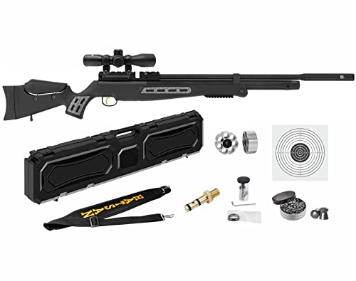 Wearable4U - Hatsan BT 65 SL QE Big Bore Carnivore .30 Cal PCP Air Rifle w/Scope and 100 Paper Targets and 100x .30 Cal Pellets and Hard Case Bundle