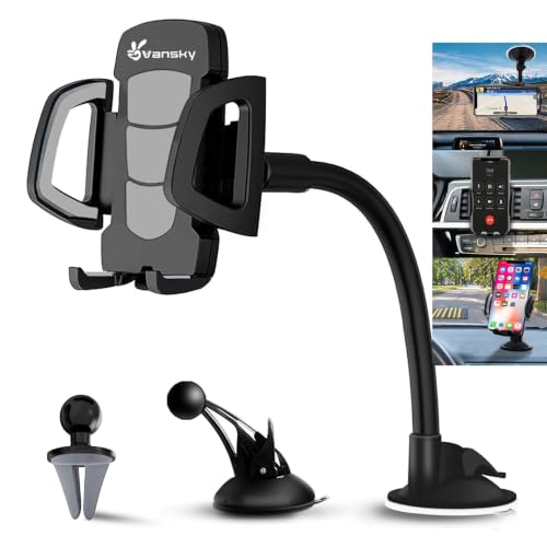Vansky 3-in-1 Car Phone Holder: 3 Mountings - Fits...