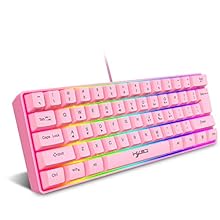【Portable 60% Keyboard】 This compact keyboard retains the commonly used 61 keys, is light in weight, small in size, simple in appearance, and convenient to use. The design of the mini keyboard provides you with more desktop space to move the gaming m...
