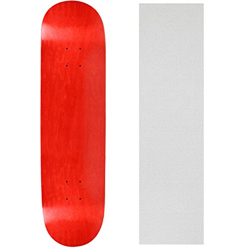 Moose Blank Skateboard Deck - Stained RED - 8.5" Clear Grip