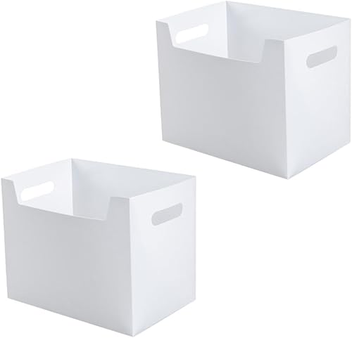 Zerodeko Cajas de almacenamiento, organizadores de almacenamiento de libros, contenedores de libros para estantes, ordena tu espacio