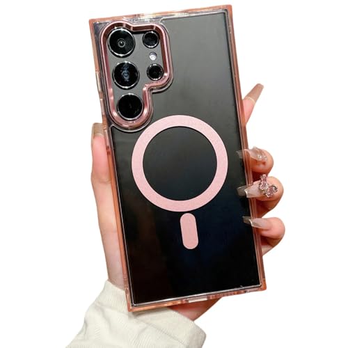 Coque Samsung S24 Plus antichoc transparente magnétique rose