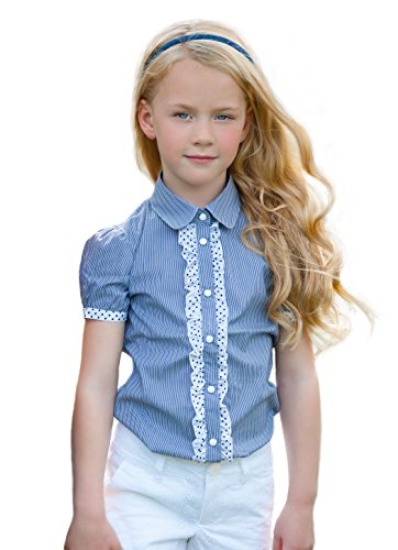 Toddler Girls' Polka Dot Ruffled Blue Top 5T #TOP26