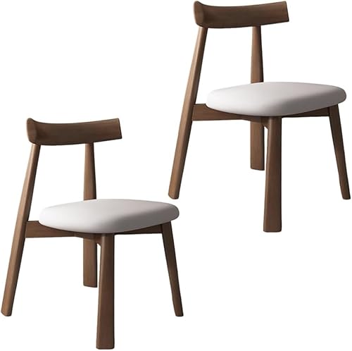 Miniatura 57 de YVYKFZD Sillas de comedor de madera maciza, sillas de cocina de mediados de siglo, silla de comedor sin brazos, silla tapizada de cuero, para Negro