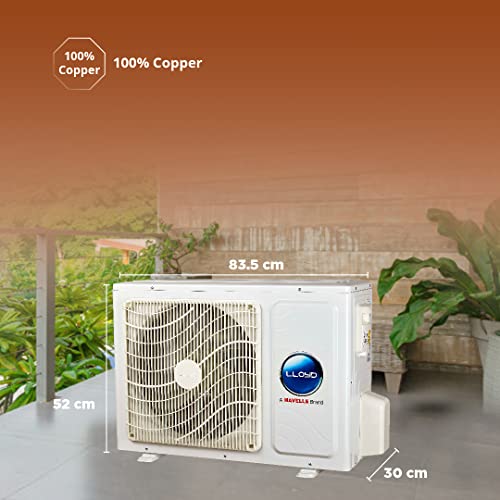 Image of Lloyd 1.0 Ton 2 Star Fixed Speed Split AC (Copper, Anti-Viral + PM 2.5 Filter, White, GLS12C2XWASD)