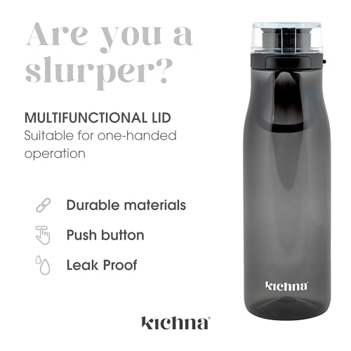 Kichna The Quencher Sports Drinks Water Bottle 700ml, Onyx Black, 700 ml - Image 3