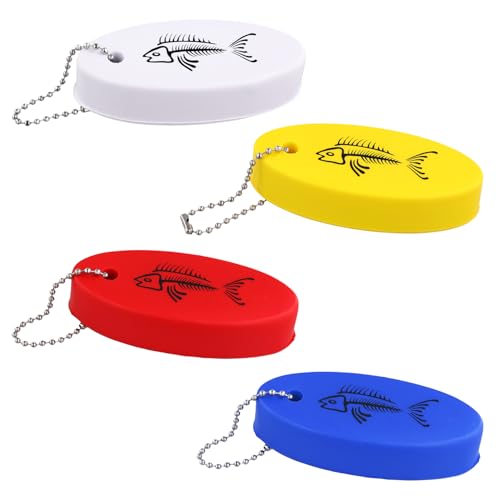 Image of NQEUEPN 4pcs Floating Boating Keychain, Boat Key Floating Keychain Rescue Tube Fishing Surfing Sailing Outdoor Water Sports Accessories Floating Keychain (4 Colors)