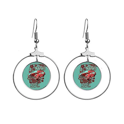 Boucles d'oreilles pendantes voiture rouge et vert graffiti un cadeau original pour femme