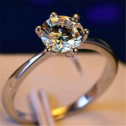 Jewelrypaotung 5 ct White Sapphire Claw Ring 10KT White Gold Filled Wedding Rings Band (11)