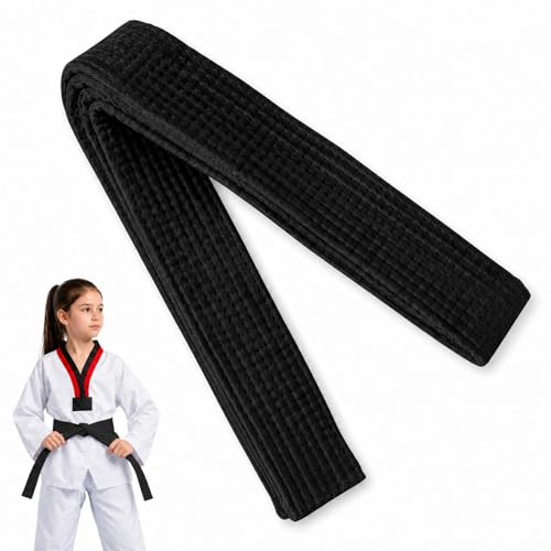 Image of 280cm Karate Black Belt, Double Wrap Judo Belt, Taekwondo Ranking Sash