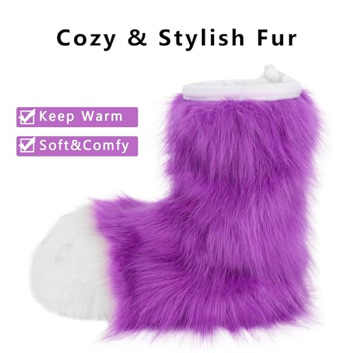 Image of Animal Fuzzy Slippers Bear Cat Wolf Dog Fox Fursuit Feet Paw Claw Shoes Furry Boots Costume Accessories for Adult Kids