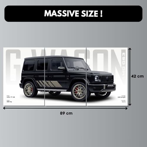 Image of Funk You Store Poster Split Design Car Posters | 3 A3 Sized Cars Posters for Wall | Large Size (89 x 42 cm) Wall Decor for Room | Supercar (Mercedes G Wagon Split Poster)