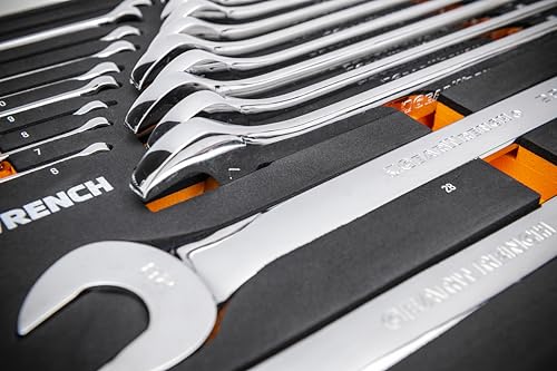 Image of GEARWRENCH 24 Piece 12 Point Long Pattern Combination Metric Wrench Set in Foam Storage Tray - GWMSCWL12MM