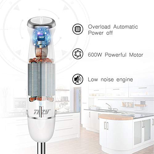 Batidora de Mano 600W 4 en 1, 6 Control de Velocidad y Función ...