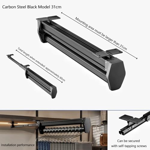 Tringle penderie robuste rétractable pour simplifier le rangement du linge - 3