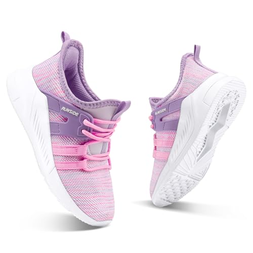 RUNSIDE Boys Girls Tennis Shoes Kids Lightweight Breathable Sneakers Lace-up Running Athletic Shoes for Toddler/Little Kid/Big Kid2