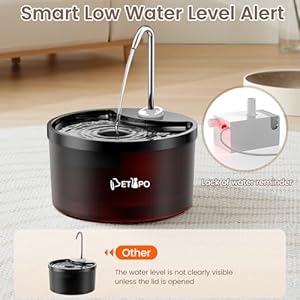   Cat-Water-Fountain-3L100oz-Pet-Water-Fountain-for-Cats-Indoor-Automatic-Cat-Water-Fountain-Dog-Water-Dispenser-Super-Silent-Kitty-Spout-with-Alert-Light-BPA-Free-Black-Plastic