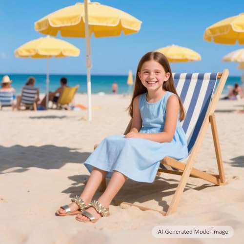 Image of Felix & Flora Toddler Girl Sandals - Little Girl Easter Dress Shoes Lightweight Open Toe Beach Holiday Flats
