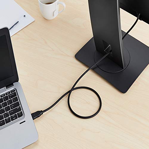 Image of Amazon Basics DisplayPort 1.4 Cable, 32.4Gbps HBR3 High-Speed, 8K@60Hz, 4K@120Hz, Ultra HD, Dynamic HDR and 3D, Gold-Plated Plugs, 3 Foot, Black