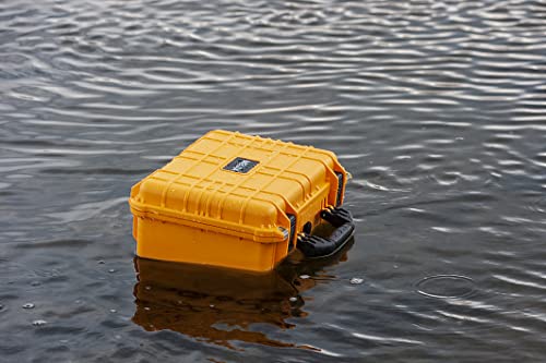 Image of MEIJIA All Weather IP67 Waterproof Hard Camera Case,Hard Protective Case,Hard Case with Customizable Foam,Fit Use of Drones,Camera,Equipments,Pistols(Yellow,15.98x12.99x6.85inches)