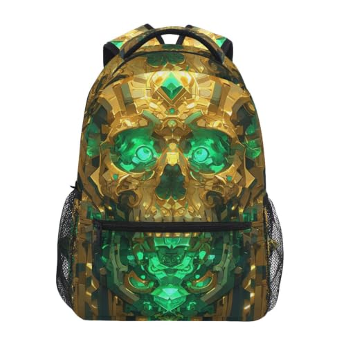 Sac à dos crâne mécanique futuriste avec grand compartiment PC