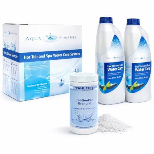 Aquafinesse Wasserpflege Set für Whirlpools AquaFinesse + Pfahler pH Senker