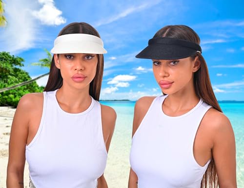 Image of 3 Pieces Clip On Visors Women Men Visor Sun Hats Hat Outdoor Sports Golf Beach Travel Tennis Cap