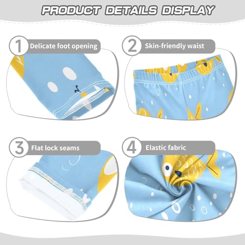 Bolaz Toddler Girls Leggings Printed Yoga Pants Leggings Yellow Fish for Kids3
