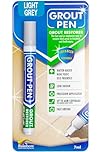 Grout Pen - Designed for restoring tile grout in bathrooms & kitchens (Light Grey)